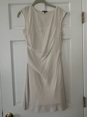 Theory Cream Cap-Sleeve Midi Dress